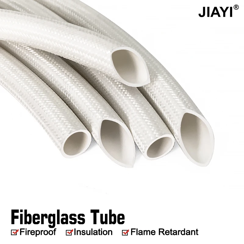 

5/10M 7000V ID 2~12mm 200 Deg.C Insulating Braided Fiberglass Sleeve High Temperature Glass Fiber Tube Cable Protective sleeving