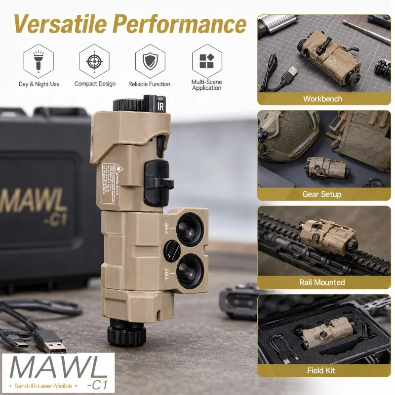 20‑22mm Rail Installed MAWL‑C1 Multi‑Mode Indicator Unit Nylon Metal Housing Assembly Accessory Kit