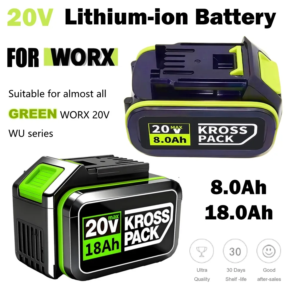 

Universal 18Ah Battery Pack for WORX,Replacement of 20V WORX Battery,Li-ion Batteries for WORX Power Tool WU186 WU533 WU808 etc