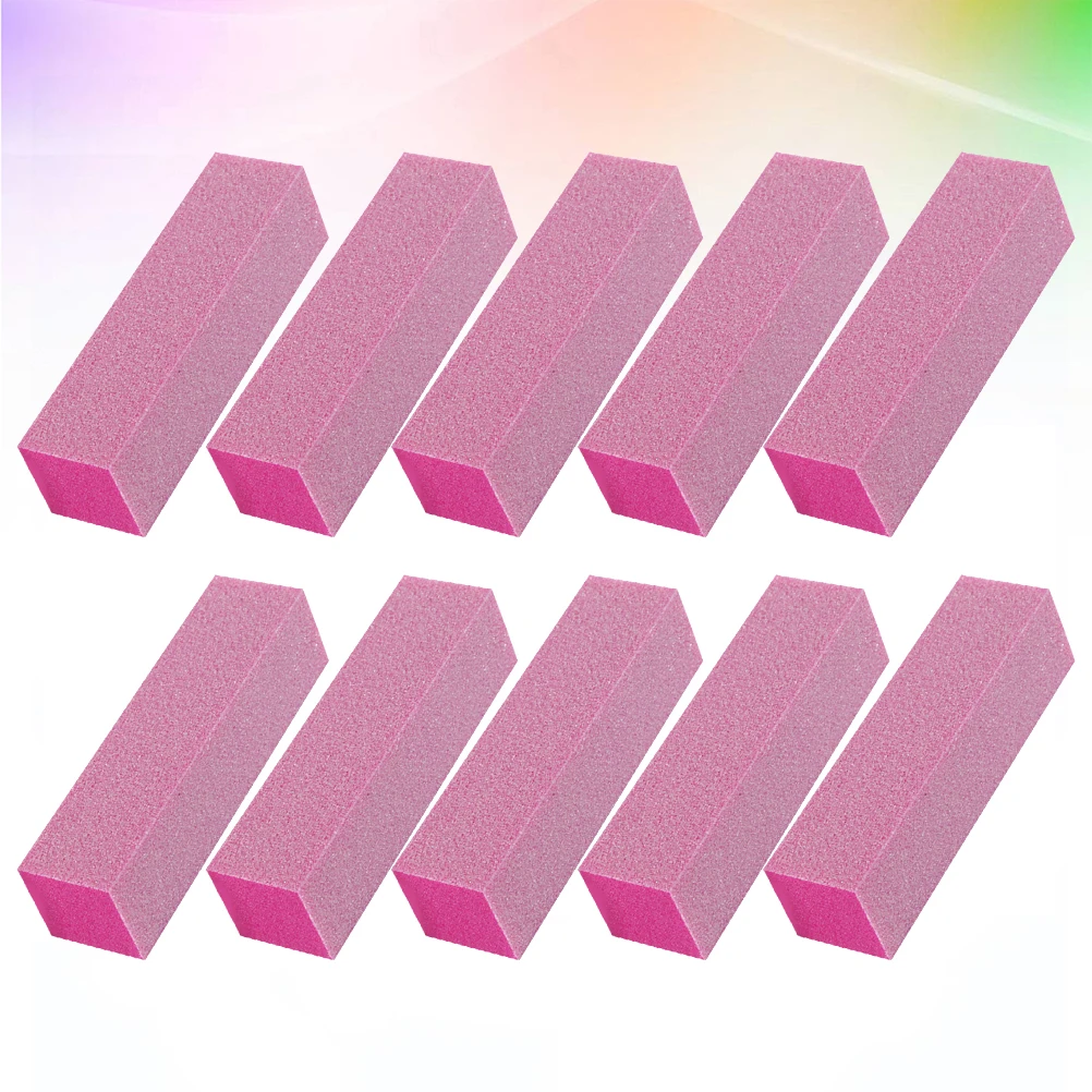 10 قطعة عازلة الأظافر الإسفنج الملمع المشكل ل مانيكير باديكير الوردي المحمولة صالون المنزل استخدام مبرد أظافر #1