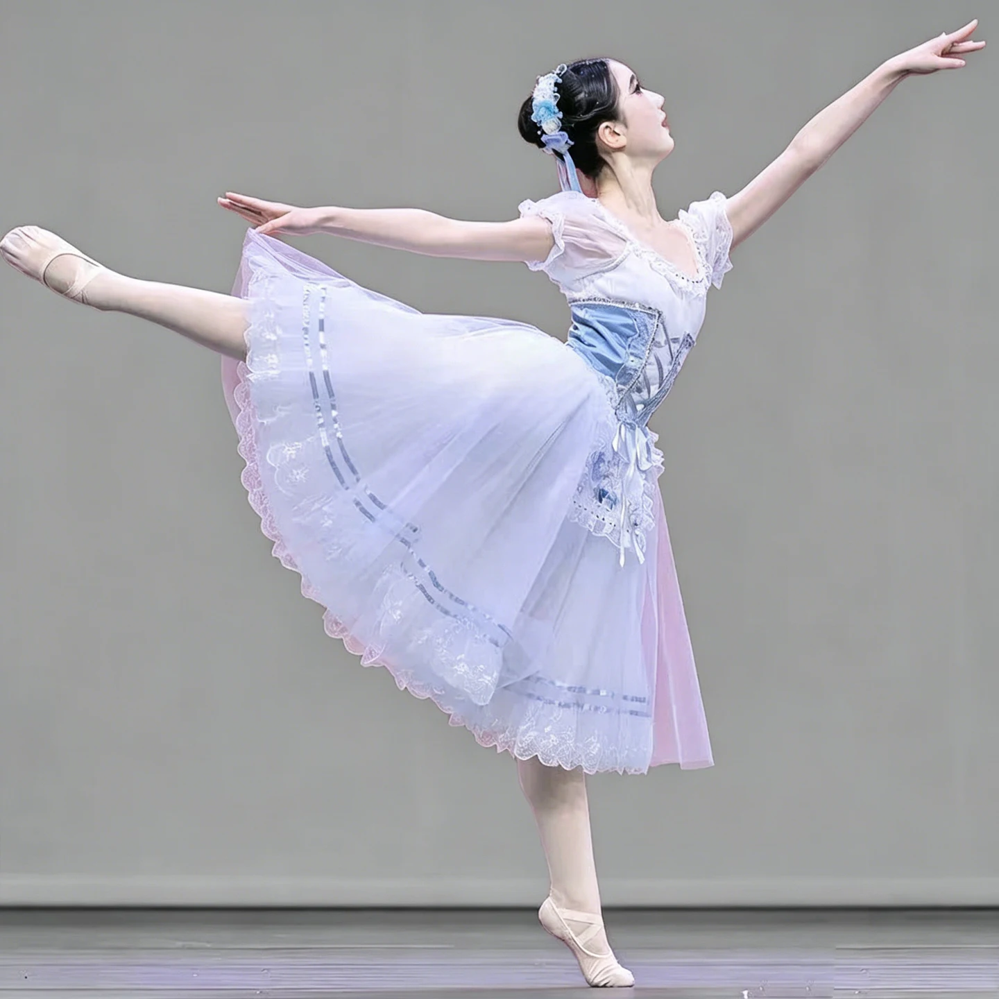 

Women Romantic Ballet Dress For Girls Professional Ballerina Dress Long Tutu Skirt Modern Dance Ballet Garment Dance Costumes