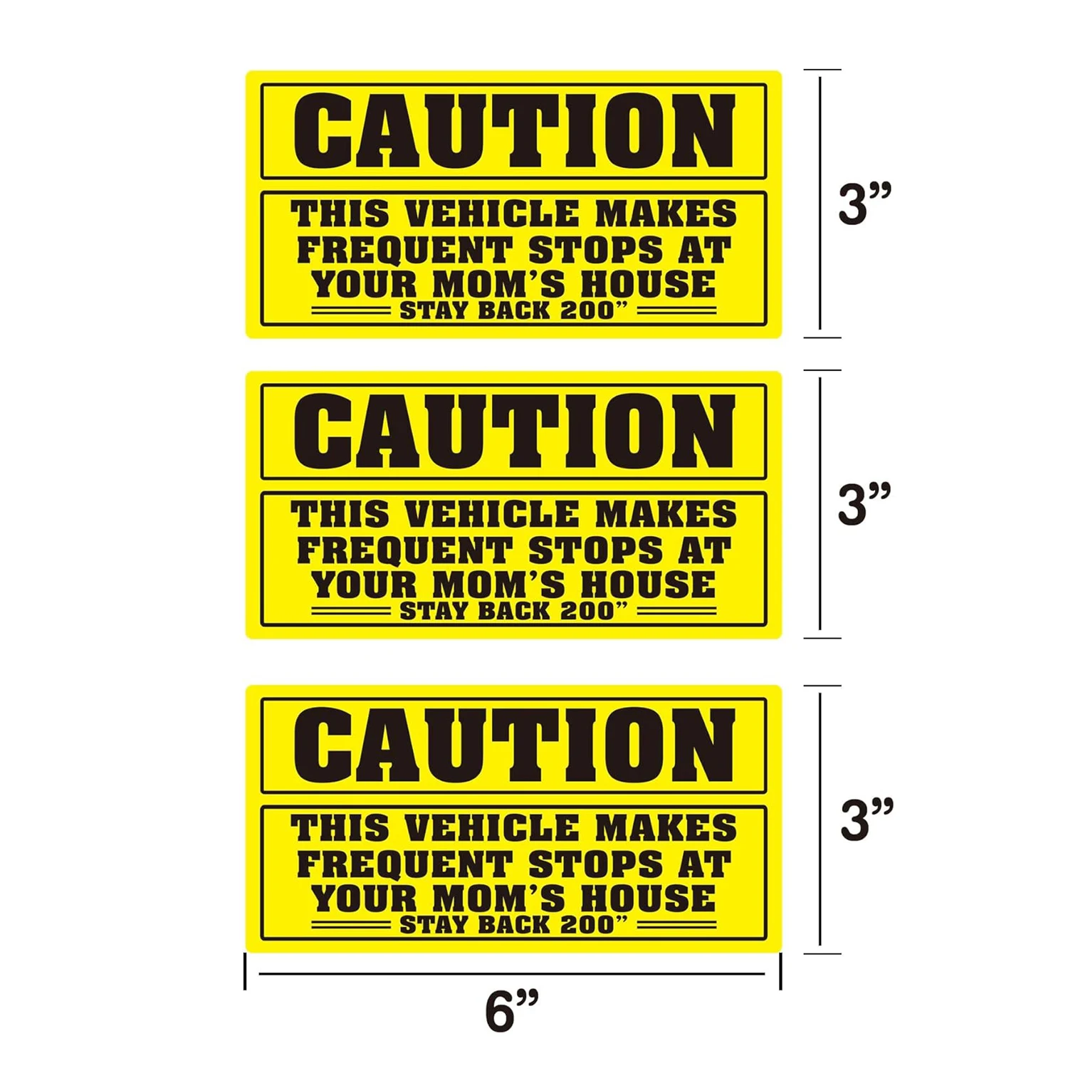 สติกเกอร์เตือน3*6นิ้ว "รถคันนี้ทำให้หยุดที่บ้านแม่ของคุณบ่อยๆ" สติ๊กเกอร์ติดรถบรรทุกสติกเกอร์ติดรถยนต์แบบตลก4ชิ้น