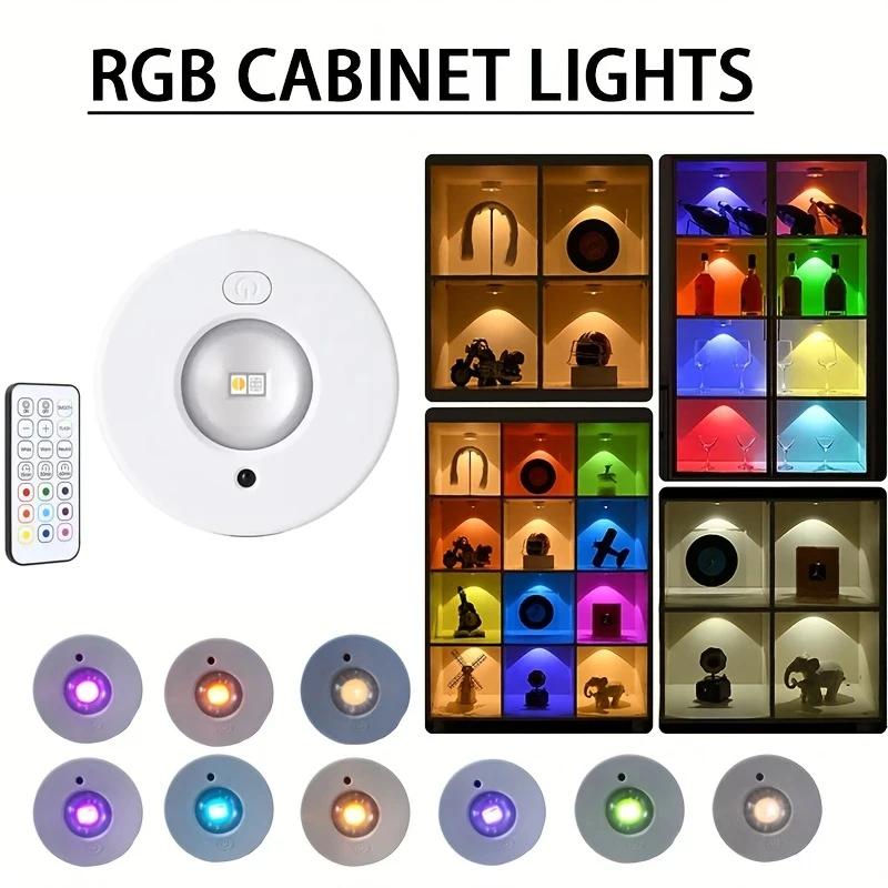 

LED Night Light Wireless Cabinet Lamp Remote Control RGB or 3 Colors Ideal for Home Pathway Office Bedroom Kitchen Decor