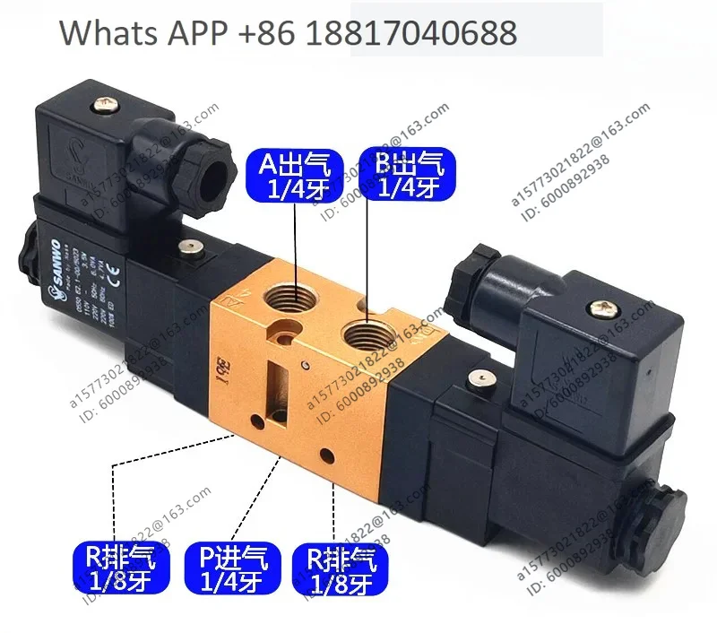 Solenoid valve two-position five-way double electronic control SVK1220-4D/4DZ/5D/5DZ-02 two-point caliber