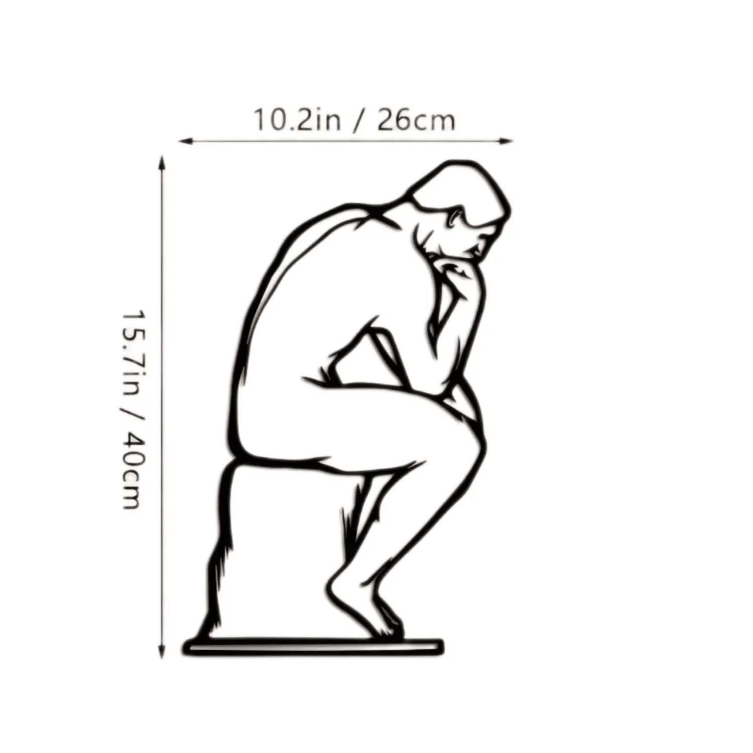 Thinker Metal Wall Art Modern Minimalist Line Design Home Decor for Bedroom Living Room Office Wall Decor