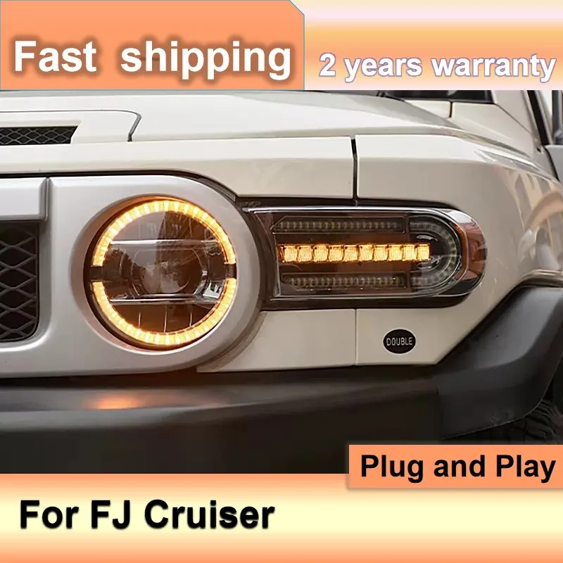 

Car Accessories for Toyota FJ Cruiser Headlights 2007-2020 FJ Cruiser Head Lamp DRL Turn Signal High Beam Projector Lens