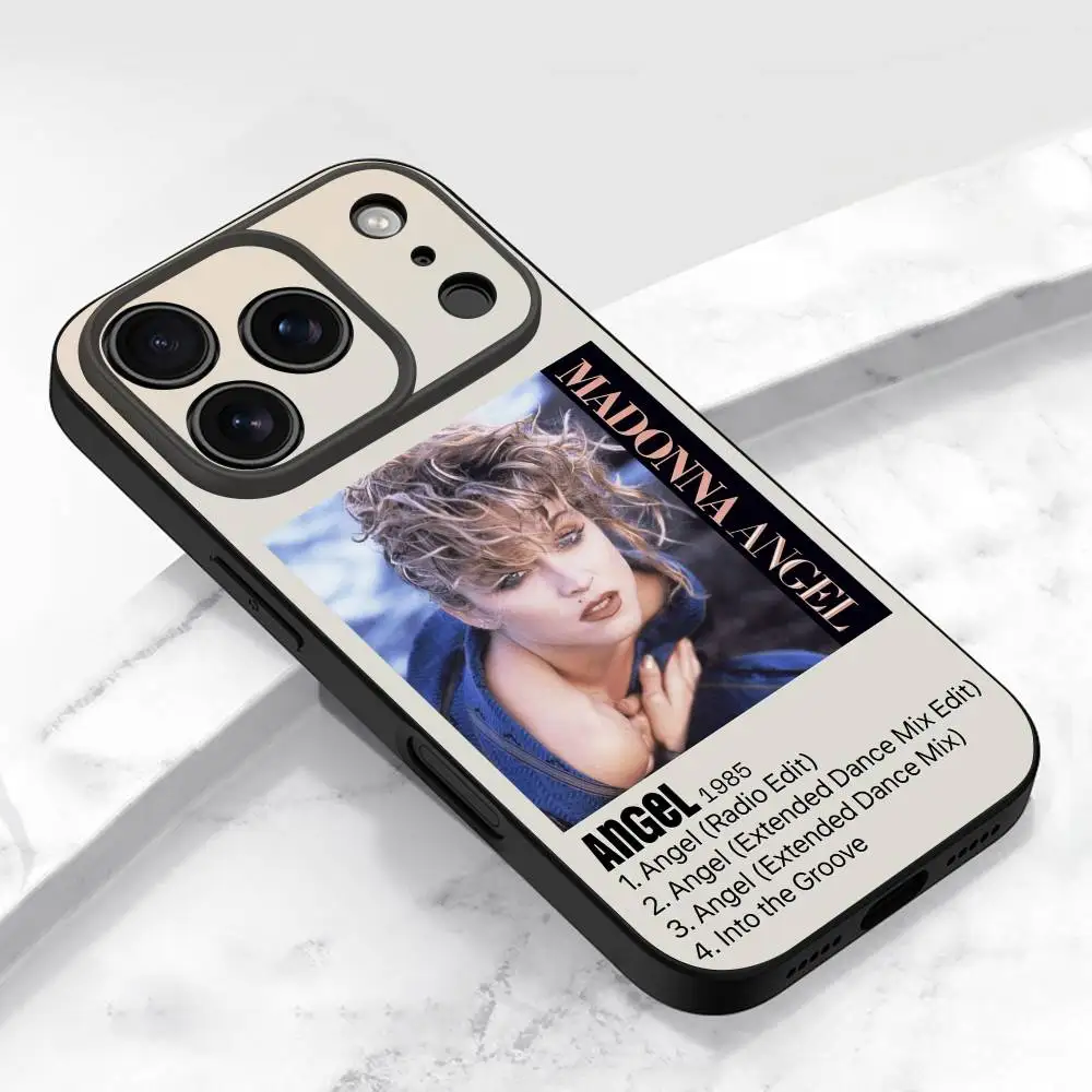 Casing HP M-Madonna Ray of Light Like a Virgin untuk iPhone 17,16,15,14,13,12,11,Pro,Max,Plus,E,Air,Mini Pelindung Hitam