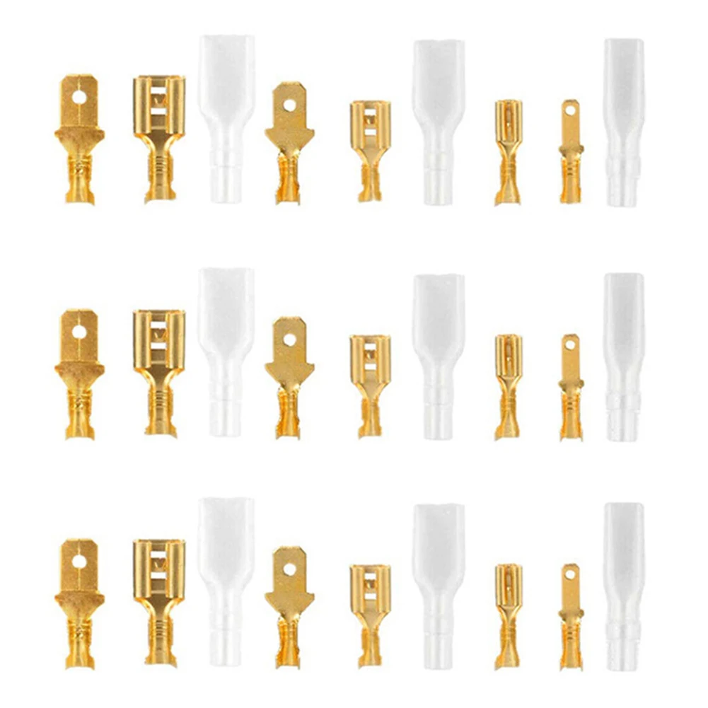 315PCS Gold Crimp Terminal Connector 2.8 4.8 6.3mm Male Female Insulated Wire Cable For Car Audio Home Appliance Electrical