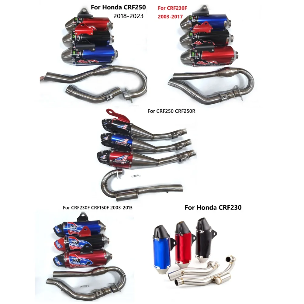 

Глушитель из нержавеющей стали, полная система трубы для HONDA CRF230F/150F 2003-2013 CRF230F 2003-2017 CRF250 2018-2023