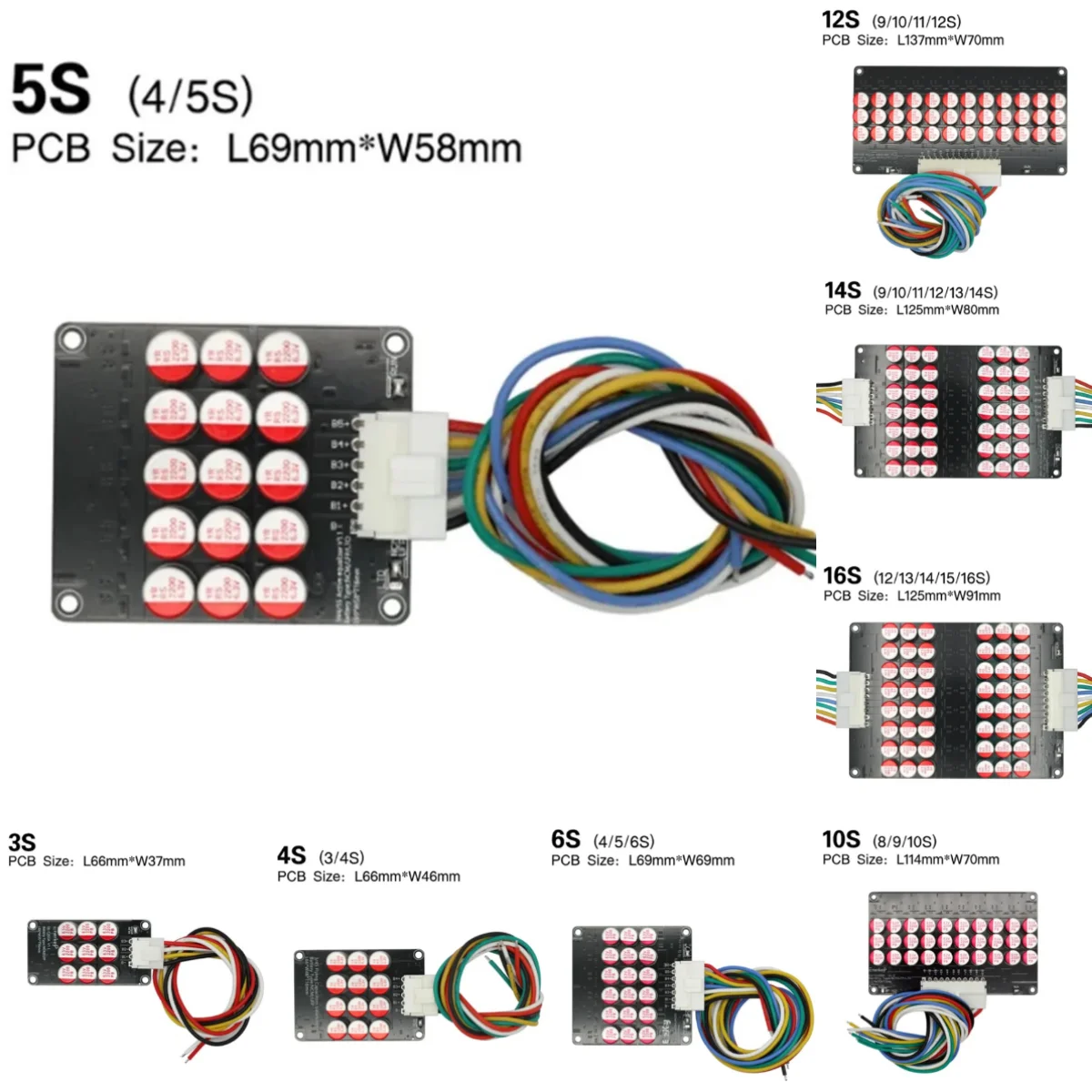 5A Active Balancer 3S 4S 5S 6S 7S 8S 9S 10S 11S 12S 13S 14S 15S 16S 17S Lifepo4/lipo/lto Battery Energy Capacitor Equalizer