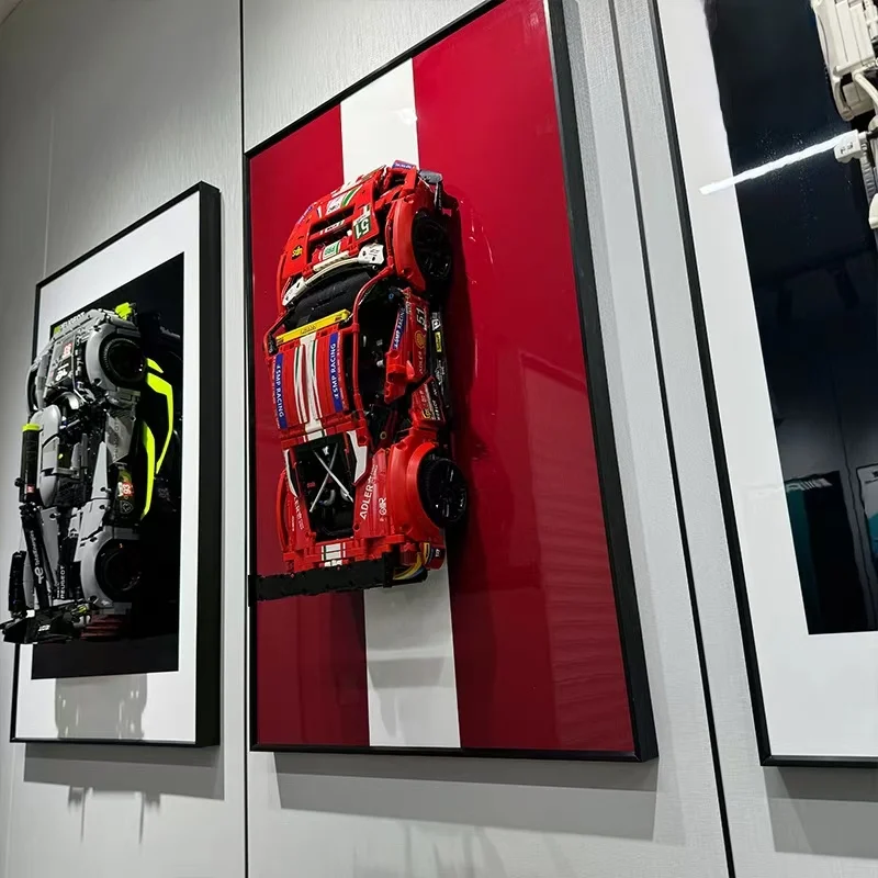 NEW Display Wallboard Compatible with LEGO 42125 Ferrari 488 building block car model Photo Frame Wall Mount Display box