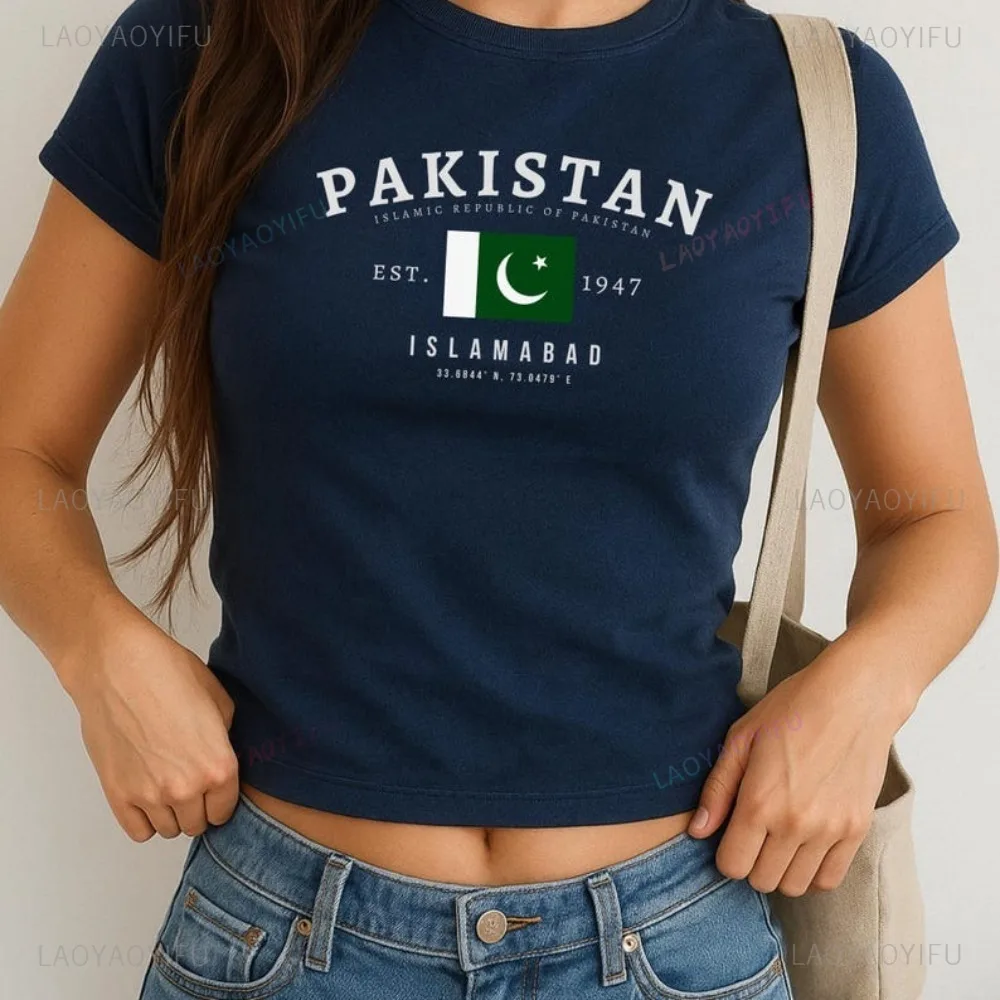 تي شيرت كلاسيكي بعلم كاراتشي باكستان Y2K تي شيرت جنوب آسيا الجمالي باكستاني برايد تي شيرت غير رسمي أنيق للرجال ملابس الشارع الشهير تي شيرت نسائي
