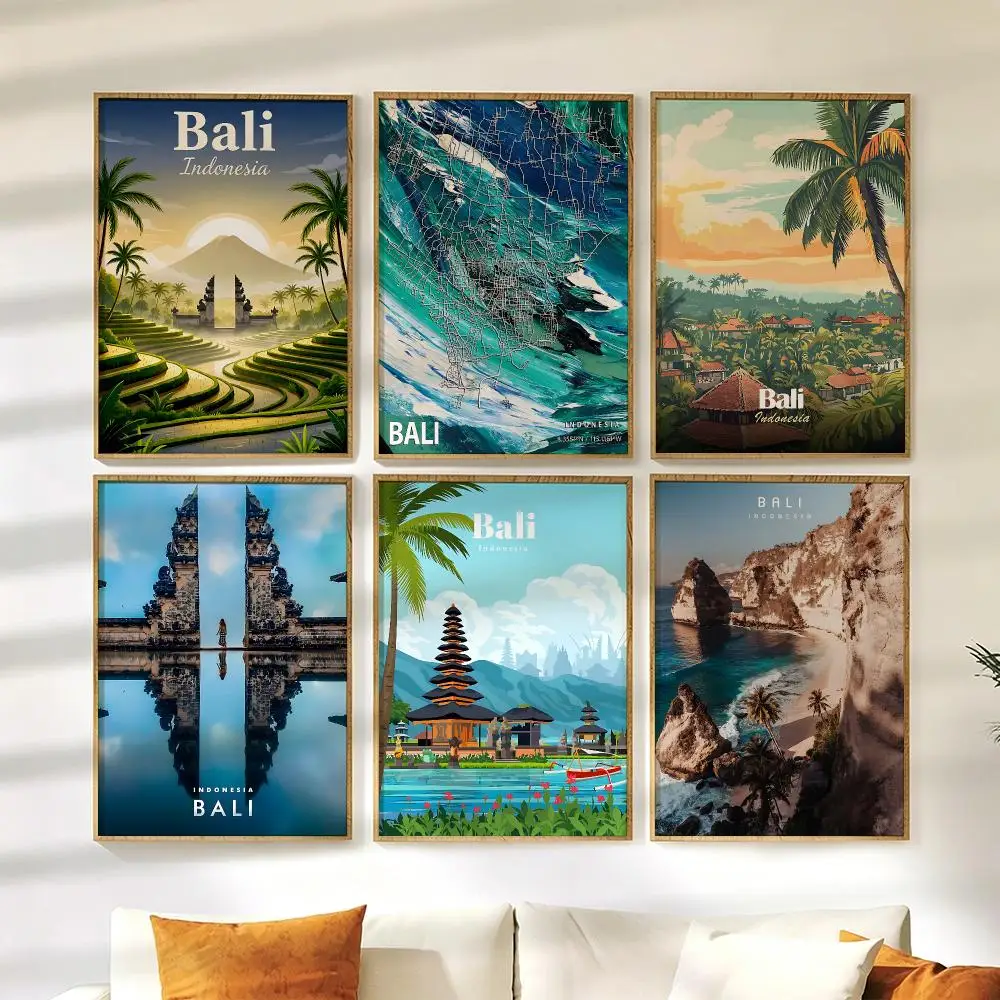 Bali Fashion ART Poster Wall Stickers HD Painting Self Adhesive Art Decals for Bedroom Living Room Home Decor