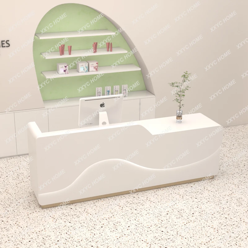 مكاتب الاستقبال الحديثة البسيطة صالون تجميل متجر الملابس مكاتب الاستقبال بار الفم