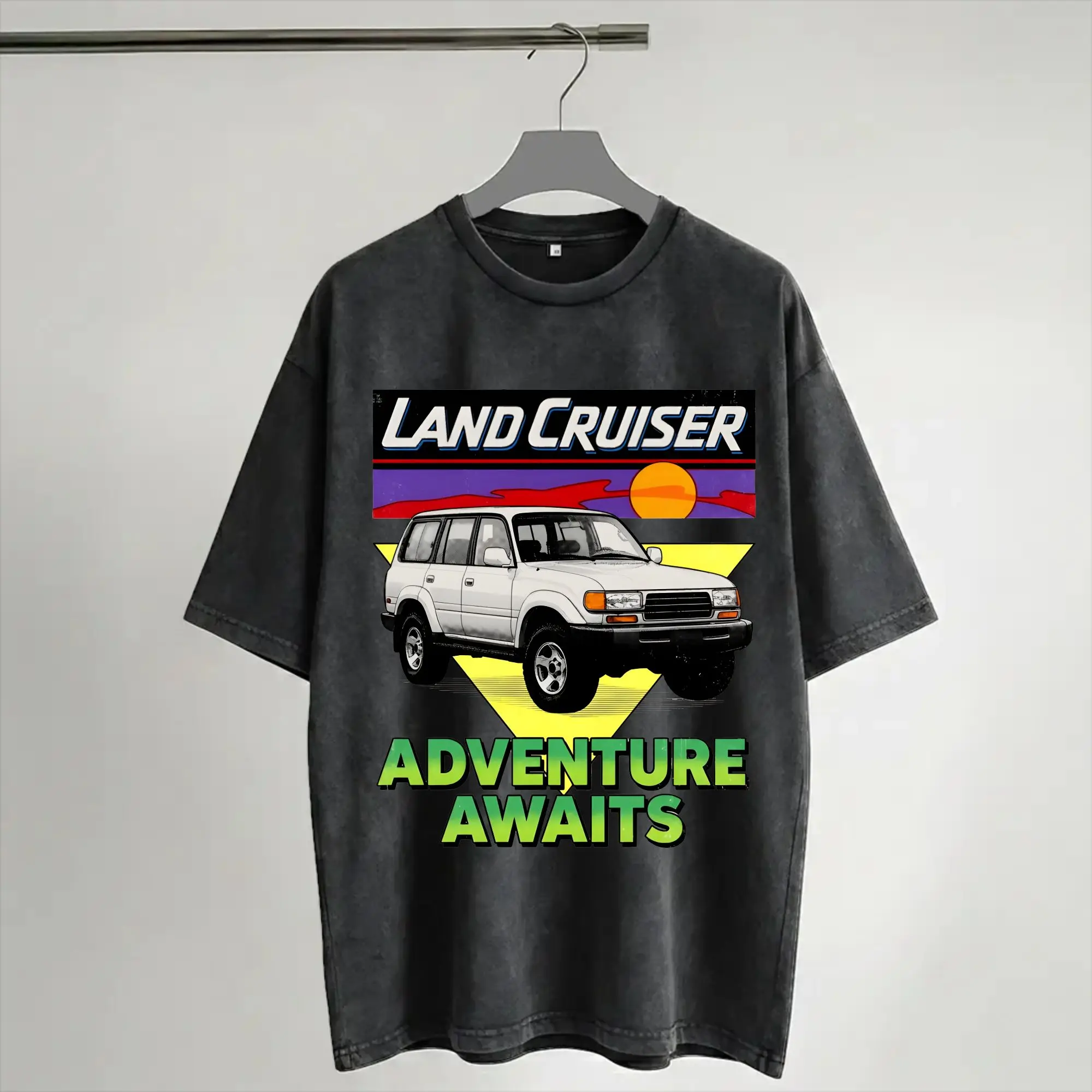 Summer  Land Cruiser 80 Series Offroad Adventure Awaits  Washed Shirt Outfit Harajuku T-Shirts  Men Women Tees