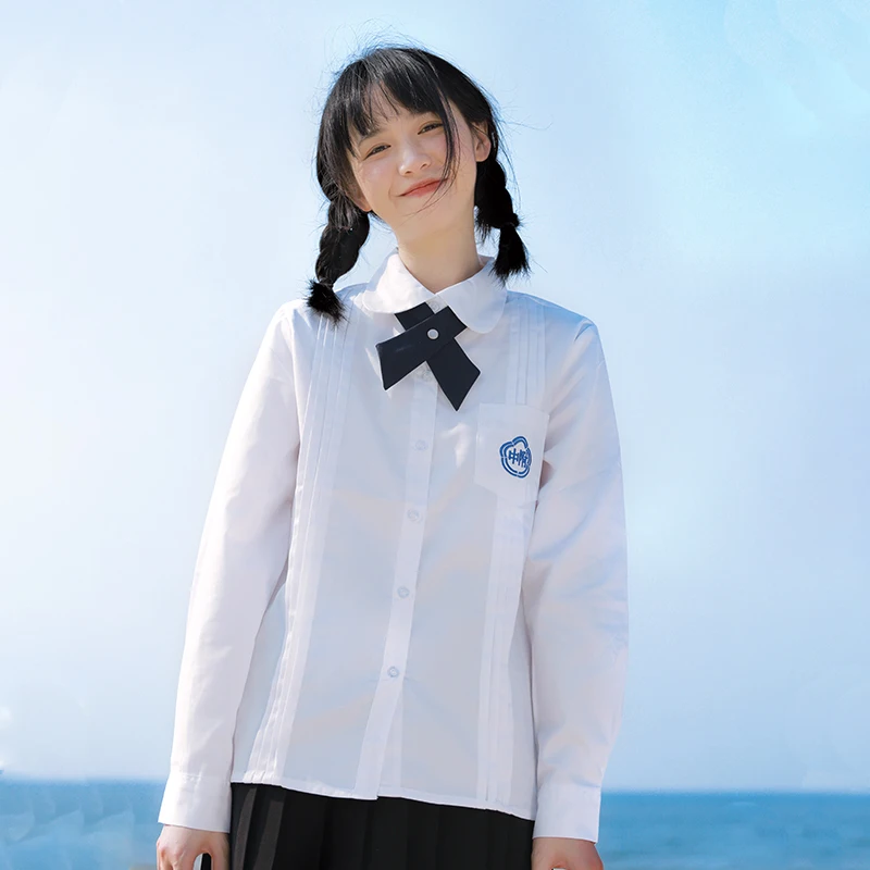 Uniformes do ensino médio chinês para meninas branco marinheiro terno estudante seifuku jk uniformes saia conjunto preto plissado saias gravata japonês