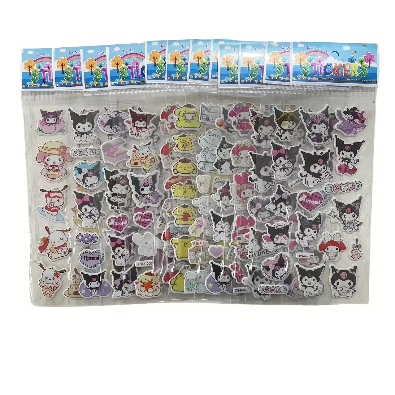 12pcs/set Sanrio Kuromi Melody Hello Kitty 3D Bubble Stickers Decoration Decal Cute Reward Puffy Sticker Stationery Supplies image 5