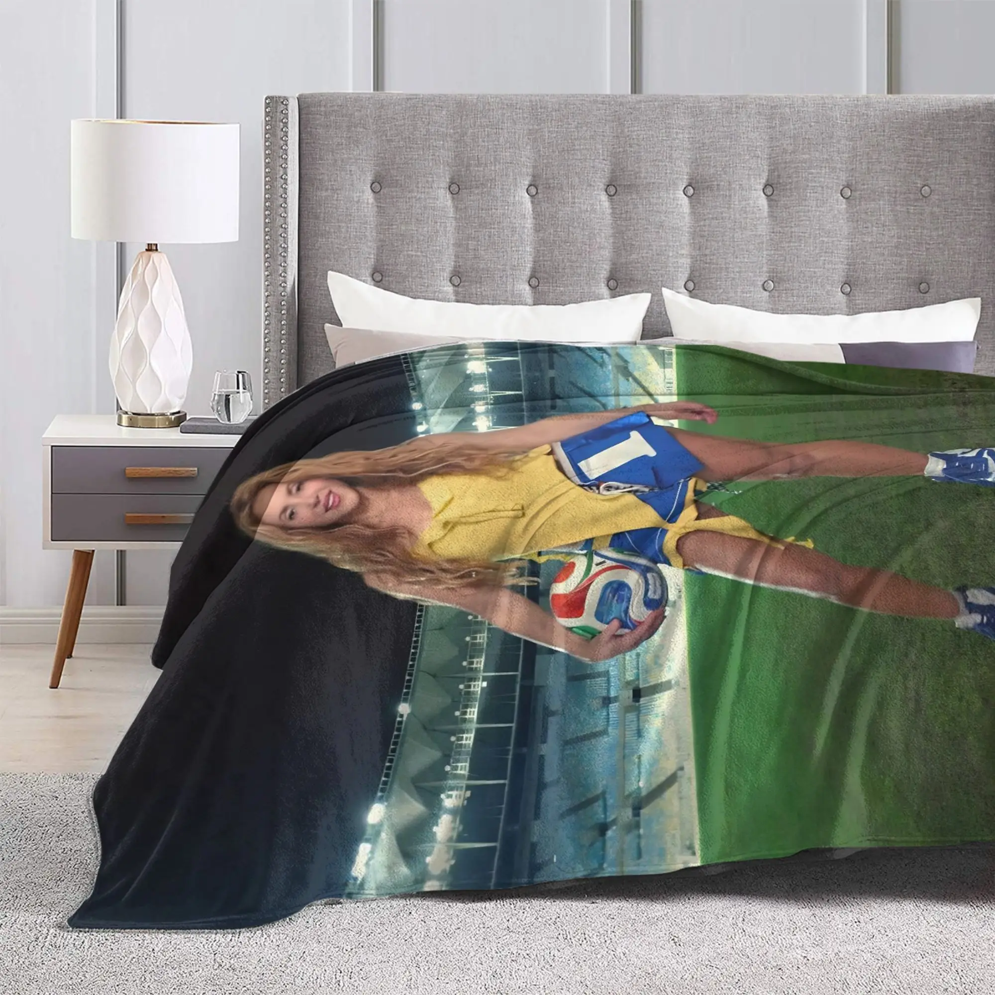 Shakiras LMYNL Tour Soccer Football Flannel Blankets  Customized Throw Blankets for Home 125*100cm Bedspreads