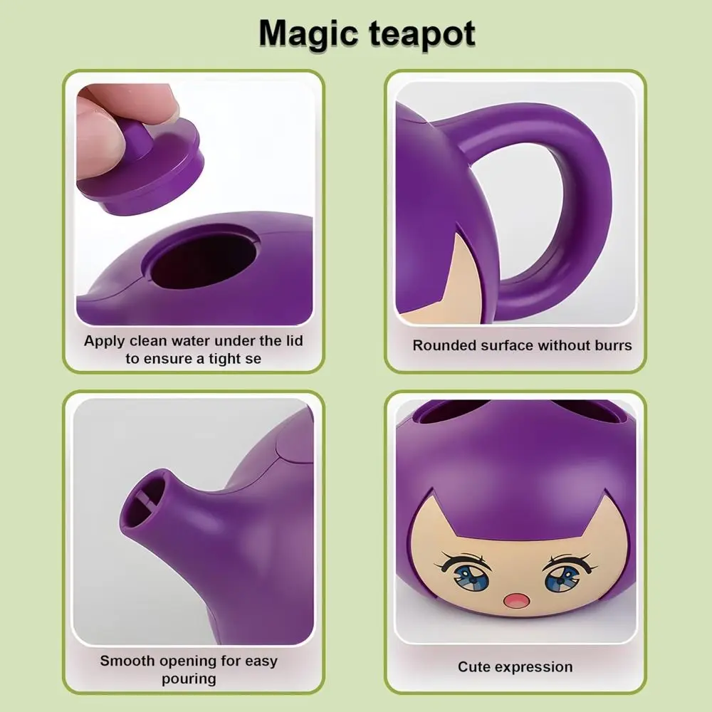 เด็กสร้างสรรค์ Magic Teapot ของเล่น Gadgets ตลกกาน้ําชาแปลกใหม่เทสีเปลี่ยนขอบเรียบ Dual เท