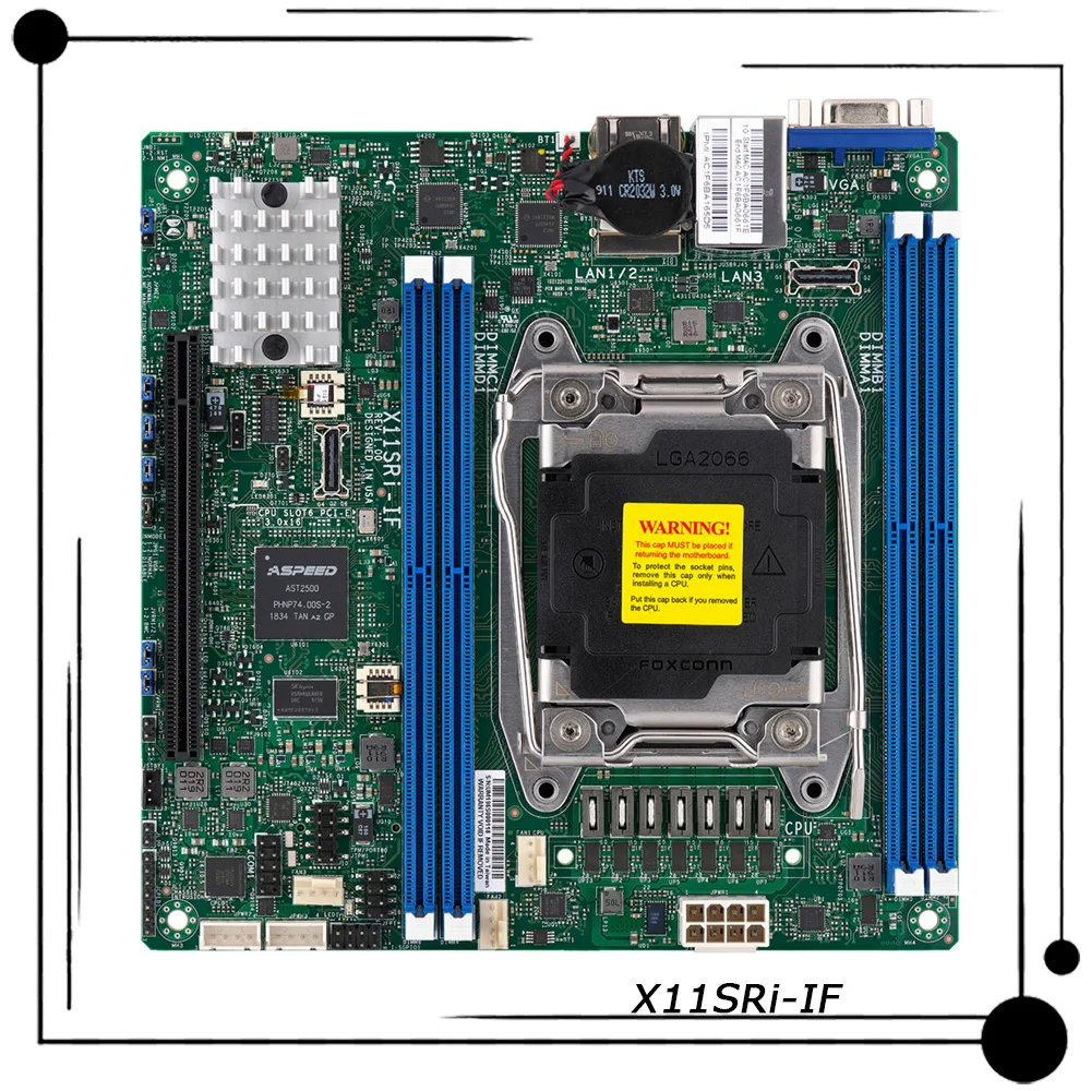 

X11SRi-IF для рабочей станции Supermicro Mini-ITX, материнская плата LGA-2066 C422, набор микросхем DDR4, поддержка W-2100/2200, 100% тестирование, быстрая доставка