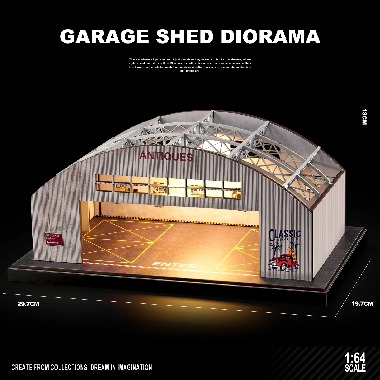 Collector 1/64 Legering Spuitgiet Auto Opslaghuis en Parkeerplaats Miniatuur Scène Model Is Geschikt voor MINIGT XCARTOYS