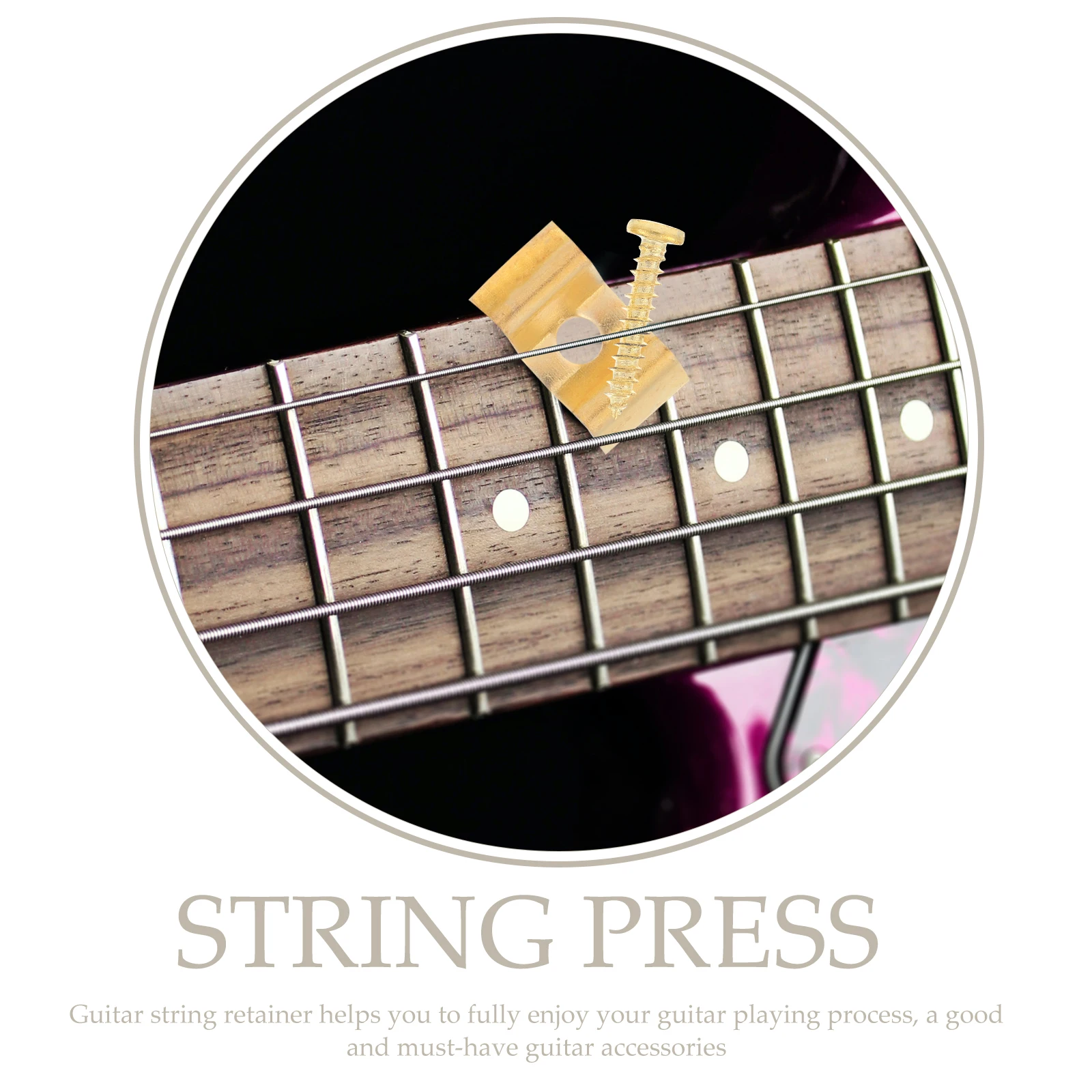 

10Set Guitar String Retainer Bars Easy Install Lightweight Durable Metal Electric Guitar Bass Accessories Press String Retainer