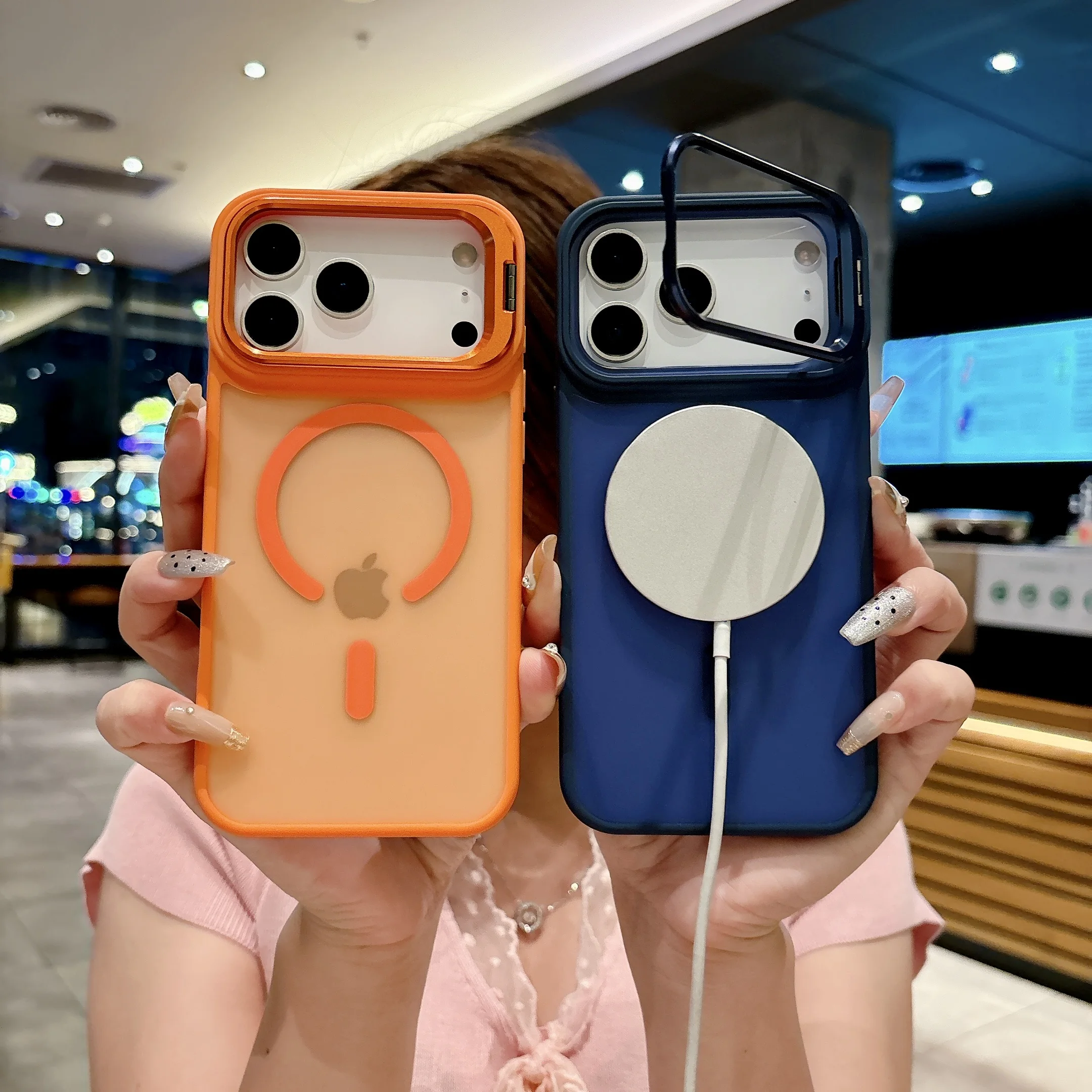 دعامة معدنية جديدة شفافة غير لامعة لهاتف Magsafe حافظة مغناطيسية لهاتف iPhone 17 Pro Max 17 Air 16 15 14 13 12 Pro Max