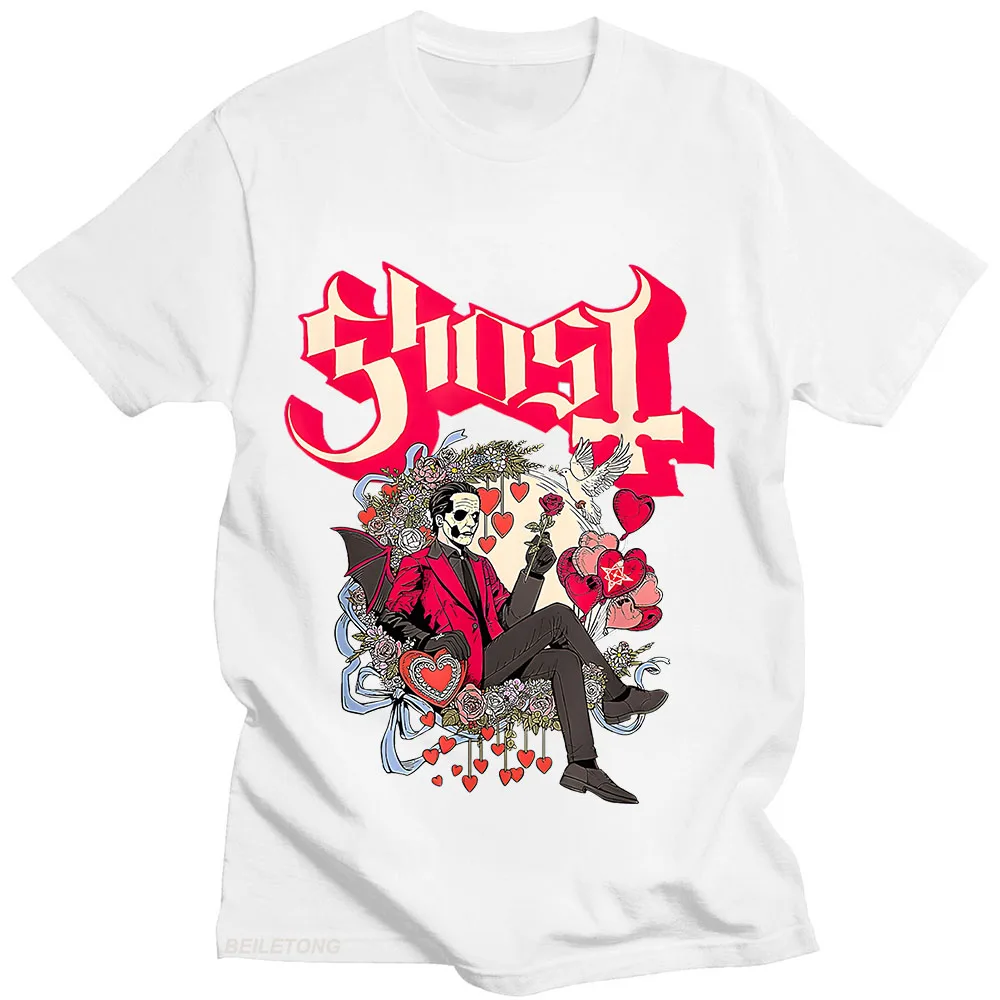 

Retro New Ghost Band T Shirt Summer O-neck Cartoon Tee-shirt Funko Pop Fashion Aesthetic Tshirt Ropa Hombre O-neck Clothing