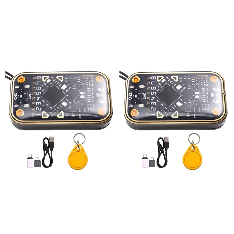 【NEWLY】2X Chameleon Ultra V2.0 RFID Smart Chip Reader Smart Card Emulator+CUID Keychain 125Khz 13.56Mhz Card Decode