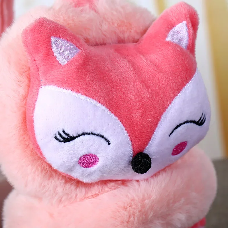 Cartoon Fox Warm Earmuff Plush Thick Soft Adjustable Ear Cover for Kids Kawaii Headband Earflap Winter Outdoor Warmer Headphones