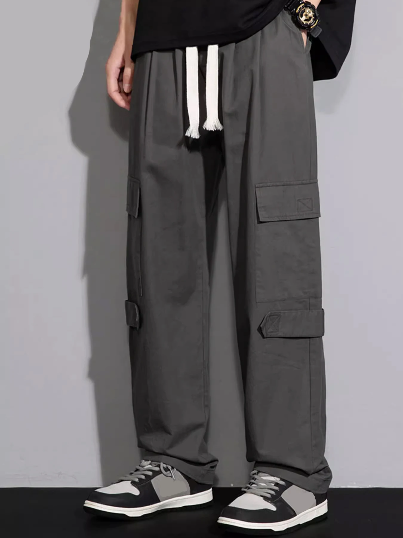 

Long pants 2025 Spring and Autumn new men's casual pants loose straight tube versatile business trousers summer trend men's pant