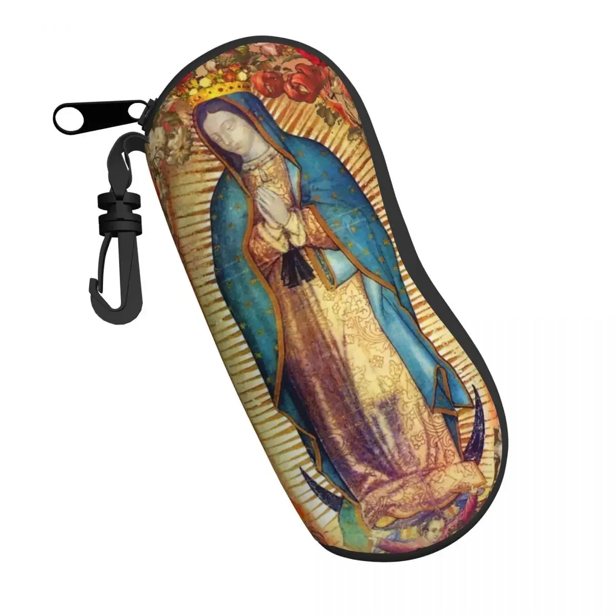 Our Lady Of Guadalupe Virgin Mary Shell Glasses Case Travel Catholic Mexico Poster Eyeglasses Case Sunglasses Protector Box