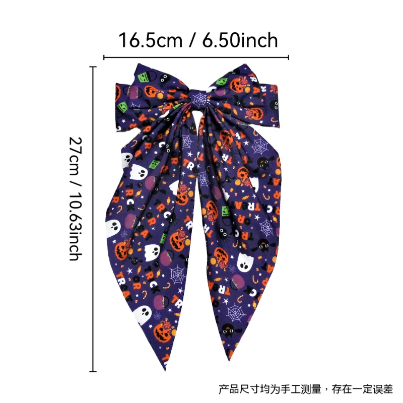 HoliBoo Hair Bow Halloween Hair Bow Printed Barrettes Pumpkin Ghost Hair Clip For Women Party Costume Accessory