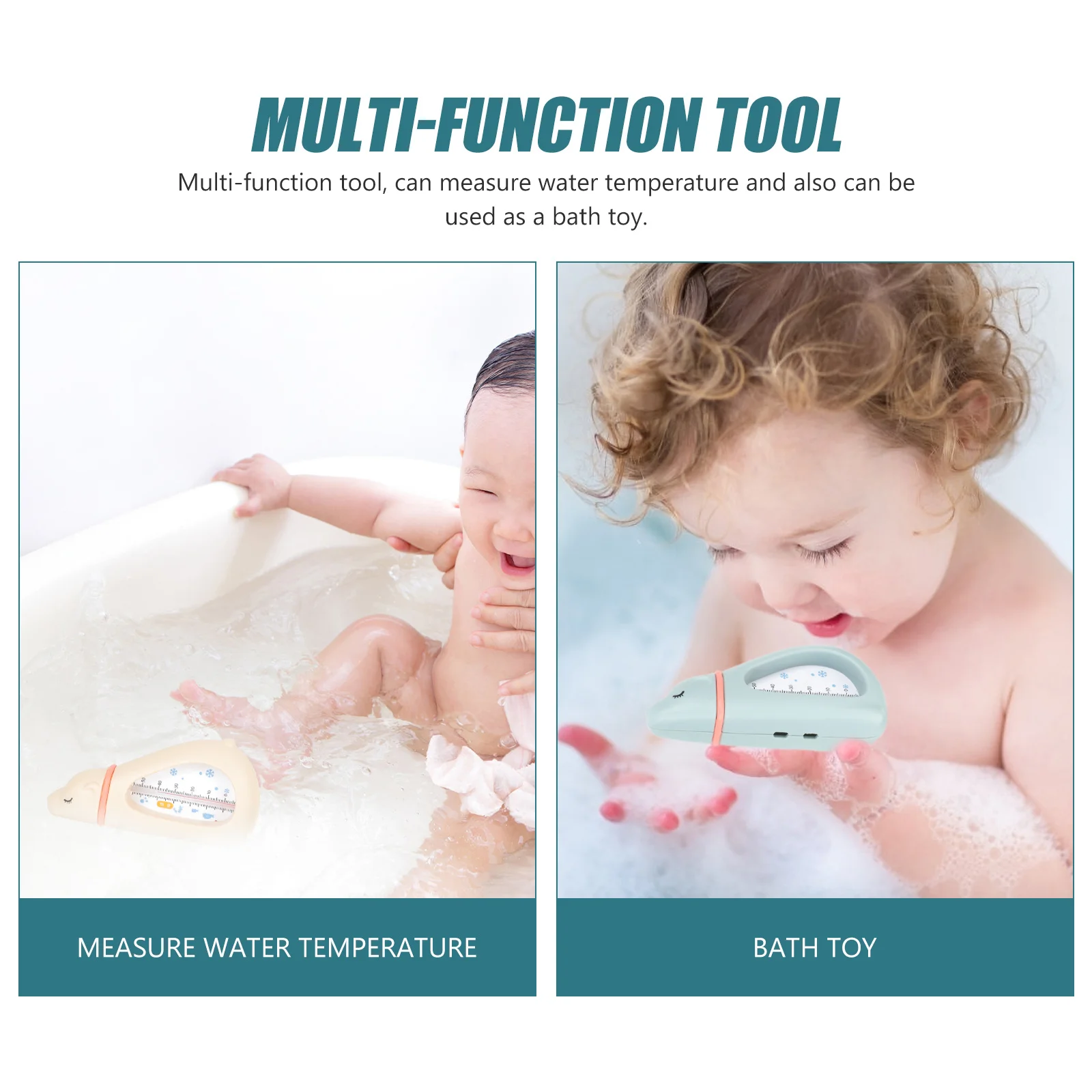 

2Pcs Baby Water Thermometers Waterproof Cartoon Shape Bath Temperature Measuring Tool Baby Tub Thermometer Water Thermometer