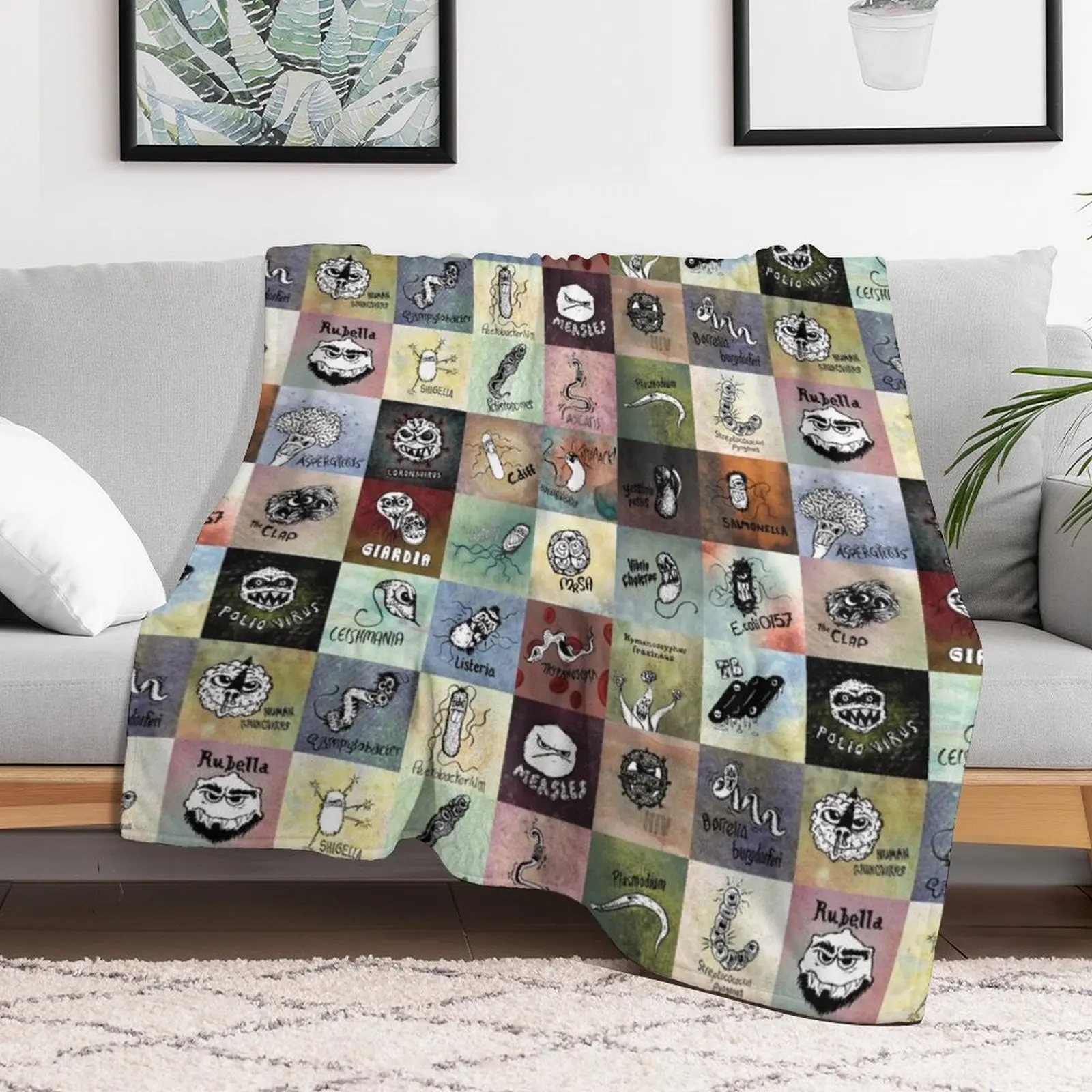 Pathogens - gotta catch them all? Throw Blanket Thin Decorative Sofas Multi-Purpose Blankets