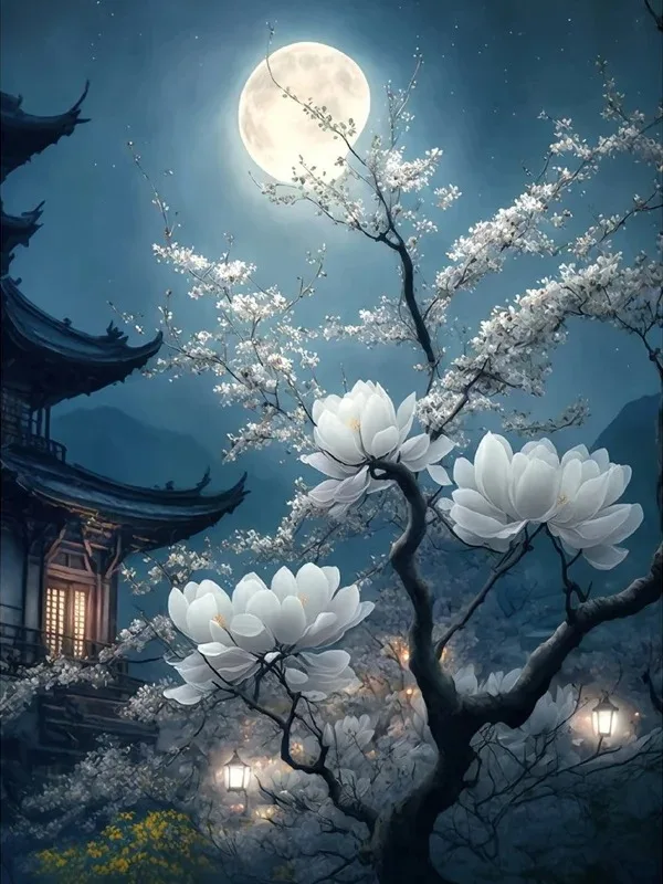 

500/1000/1200/2000PCS Puzzles for Adults Moon Flower Jigsaw Puzzles Home Decoration Gift Frameless Handmade Gift