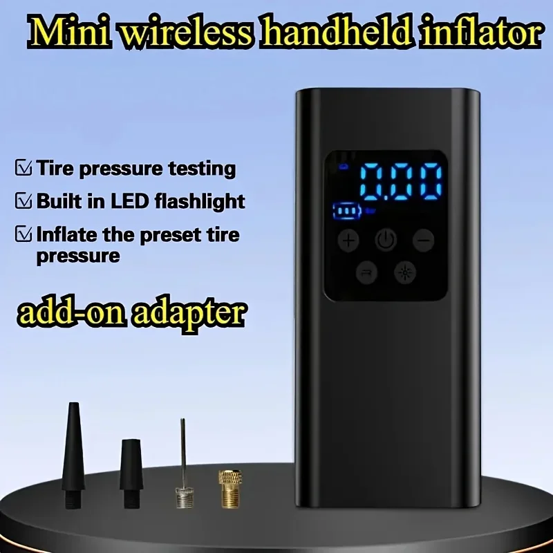 

JKUOO портативный перезаряжаемый воздушный насос цифровой насос для накачивания шин беспроводной компрессор для автомобиля, мотоцикла, велосипеда и спортивных мячей