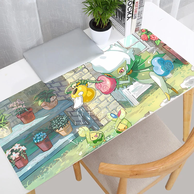 

Очень большой игровой коврик для мыши с изображением Покемона Пикачу, для компьютера, ноутбука, клавиатуры, нескользящий резиновый коврик для стола