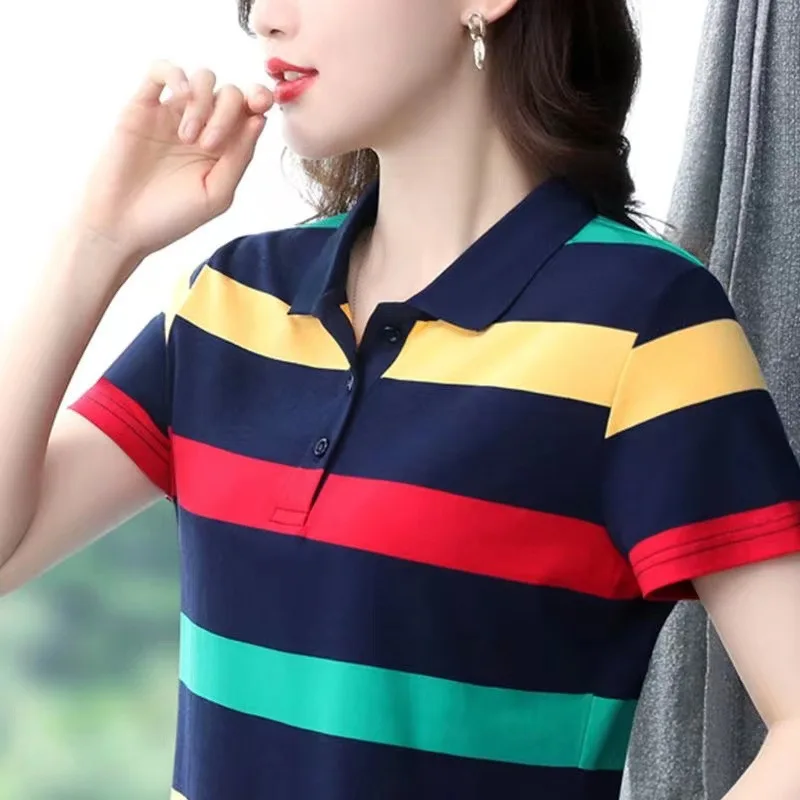 Femmes été hauts bande bouton t-shirts Sexy Vintage à manches courtes 5XL Polo t-shirts ample décontracté Befree Boho t-shirts grande taille