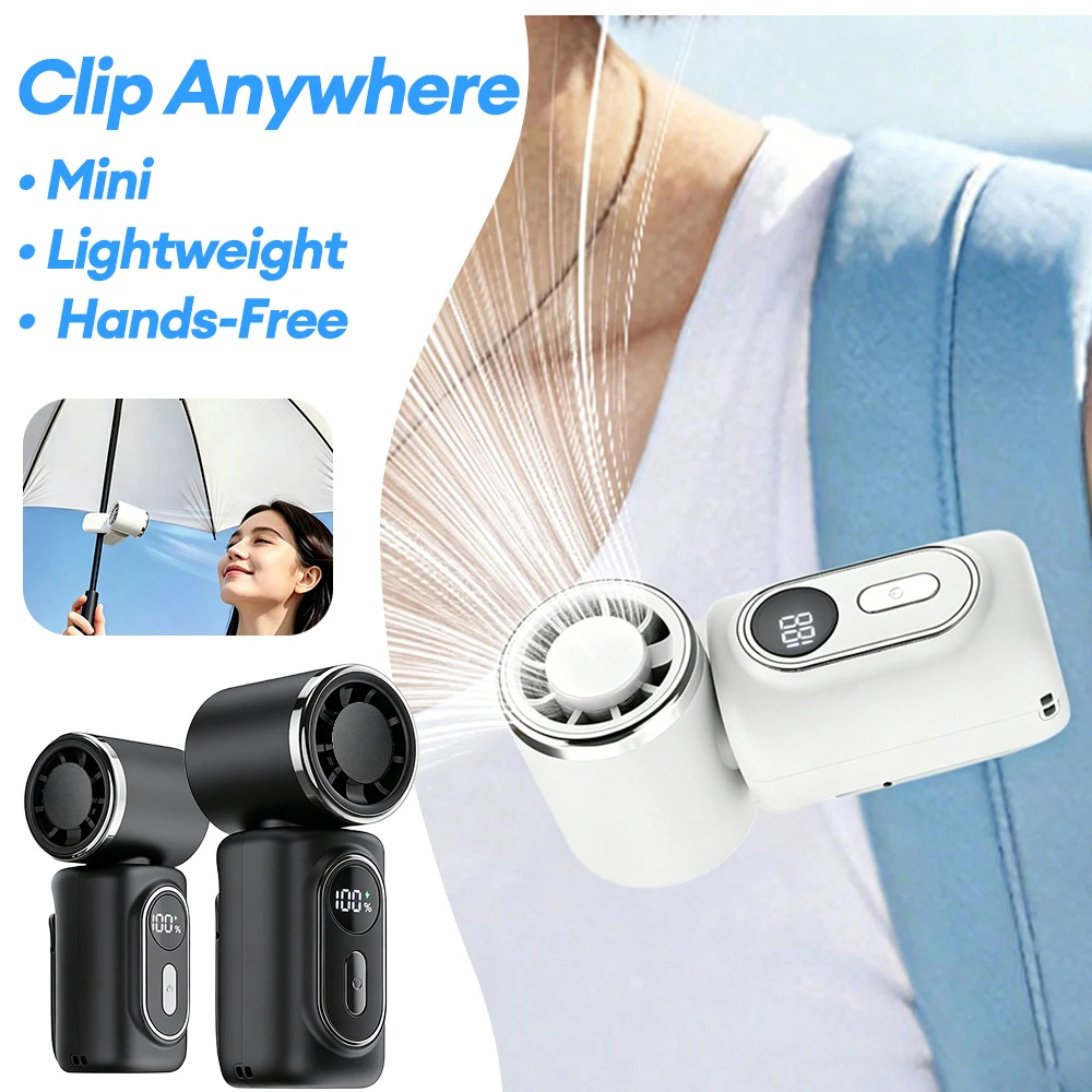 Draagbare mini handventilator met clip en 5 snelheden_voghion.com
