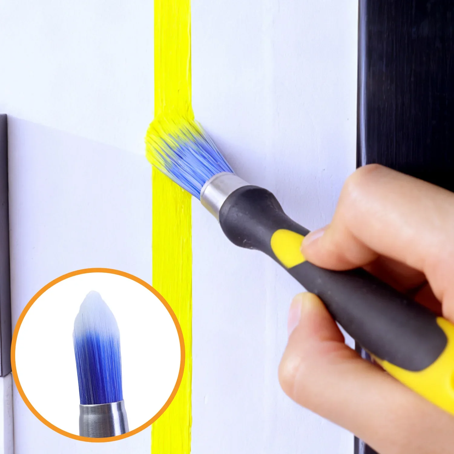 Escova de corte de pintura de 15mm/18mm para cantos de bordas de ranhura de parede alça antiderrapante faça você mesmo escovas de corte de móveis ferramentas de pintura