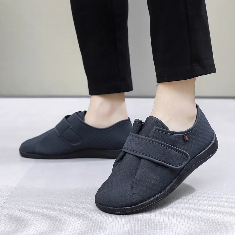 High Back Support Vulcanized Shoes for Women with Stretch Fabric and Comfortable Wide Tongue for Diabetic Feet