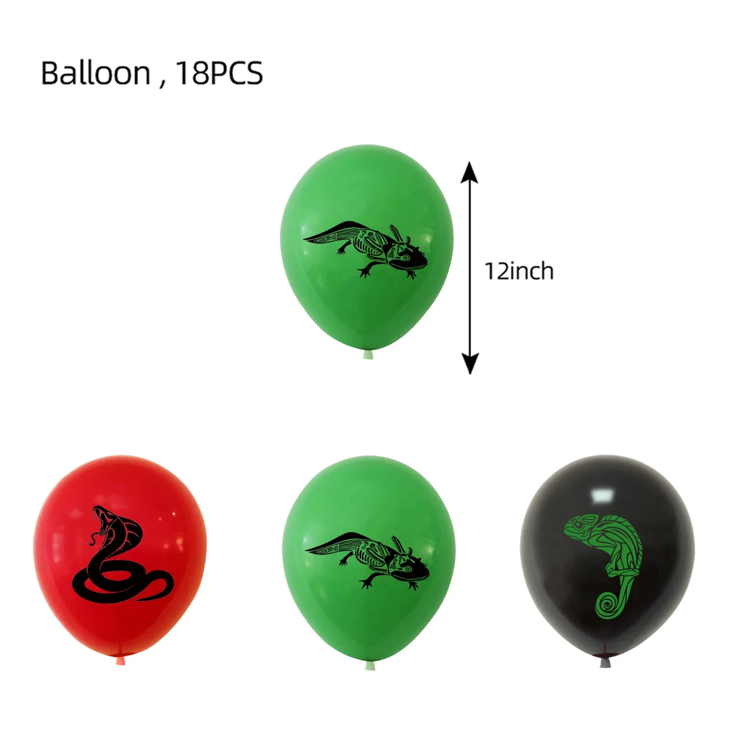 Reptilien-Geburtstagsparty-Zubehör Eidechsen- und Schlangen-Tischgeschirr Pappbecher Teller Servietten Banner Ballons Geburtstagsparty-Dekorationen – Detail 10