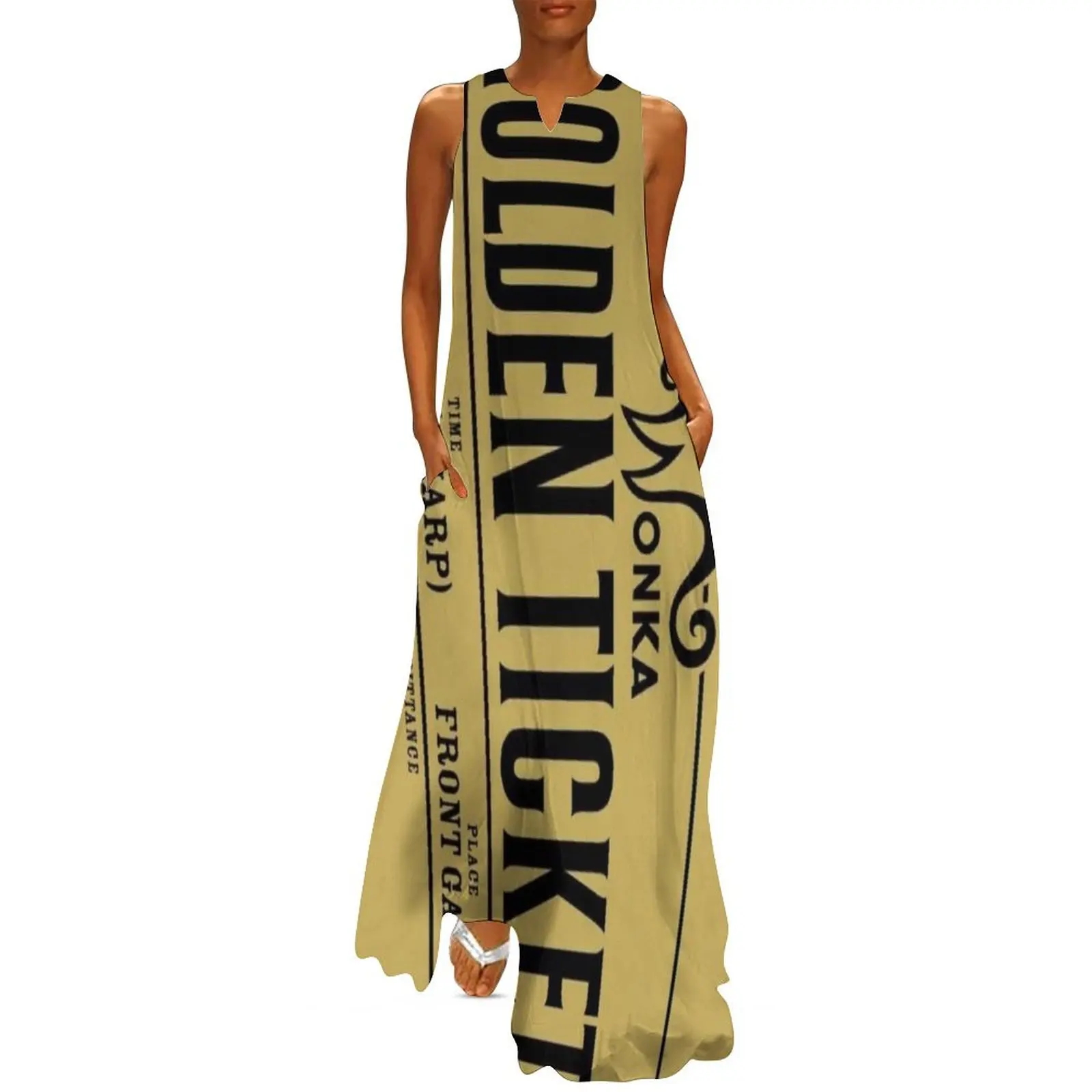 golden ticket Long Dress Party dresses dress summer Woman clothing