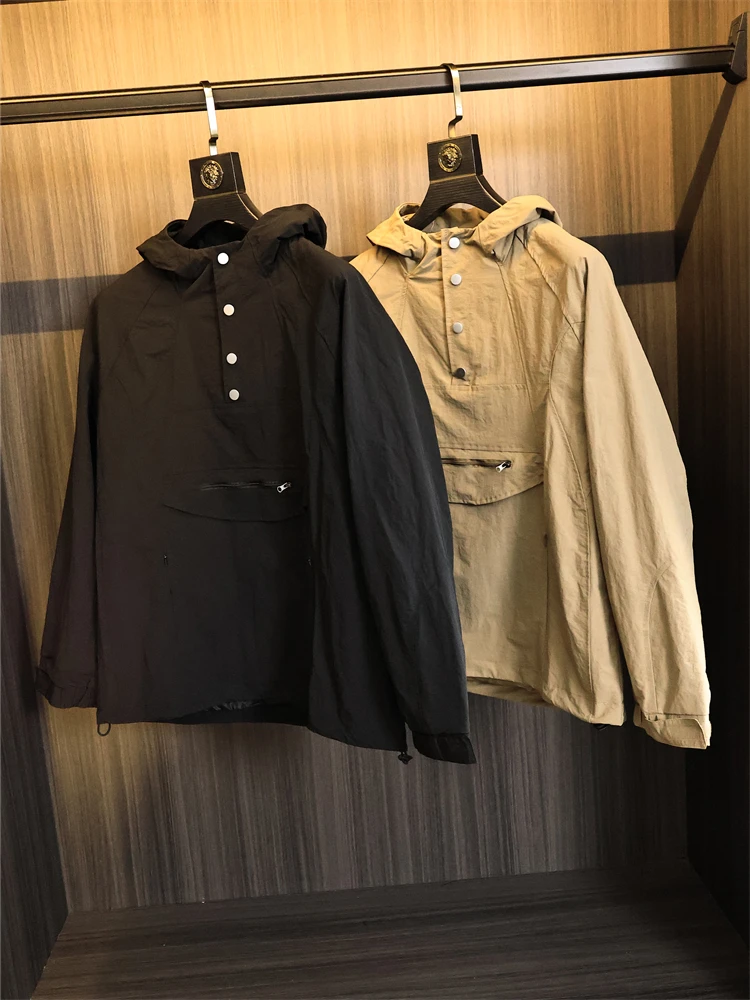 

High-End Japanese Sle Outdoor Functional Men's Full-Zip Hooded Jaet Windproof Waterproof Autumn Faion Urban Casual Coat