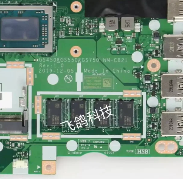 For  IdeaPad 3 15ADA05 Laptop Motherboard，For Ryzen 3 5 7 CPU RAM 4GB NM-C821 Compatible Replacement Parts