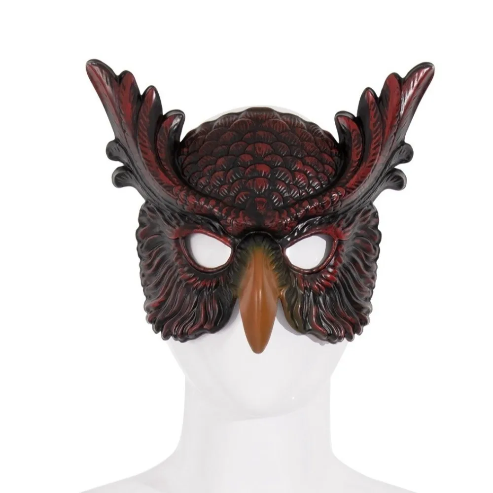 Masque de tête Design réaliste masque de hibou masque d'oiseau de Style effrayant masque complet PP matériel masque de bal masque de tête d'animal fête d'Halloween
