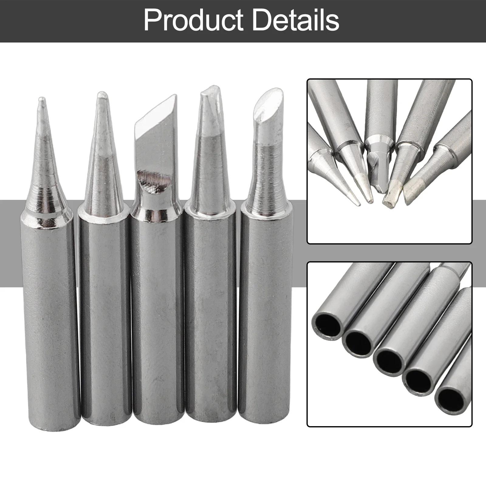 Parts Soldering Iron Tip 5pcs 936 Soldering Iron Tip Copper I+B+K+3C+2.4D Lead-free Replacement Silver For Welding