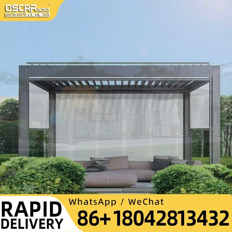 Motorized Louvered Pergola Bioclimatic Aluminium Outdoor Arches Opening Louvered Roof for Garden Patio Backyard pergola