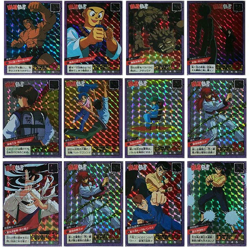 YuYu Hakusho DIY hecho en casa 45 Uds Yuusuke Urameshi Kurama Hiei Yukina Genkai Flash tarjetas coleccionables Anime niño regalo de vacaciones